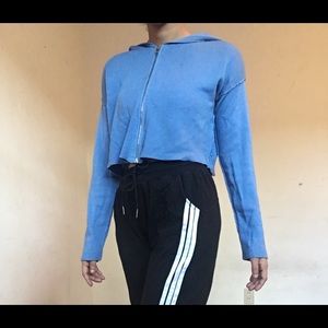 Garage blue cropped hoodie